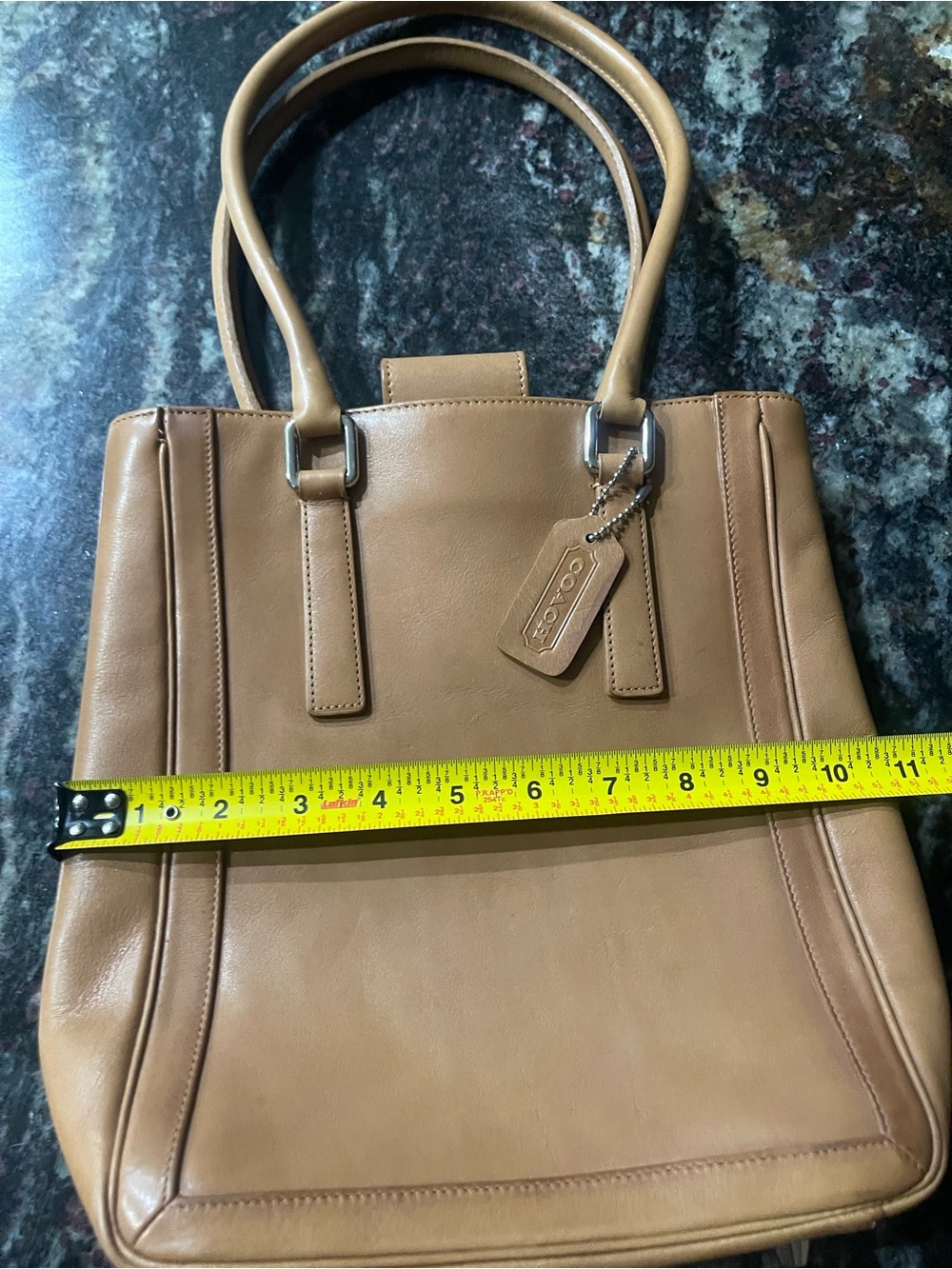Vintage Coach Tan Leather Tote with Double Handles - Picture 3 of 10